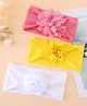Babyhug Free Size Headbands With Floral Applique Pack of 3 - Pink, Yellow & White
