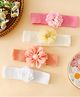 Babyhug Free Size Headbands With Floral Applique Pack of 4 - Multicolor