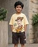 Nap Chief Cotton Blend Knit Disney Toy Story Featuring Woody Sheriff Printed Tee & Cargo Shorts Set - Yellow