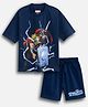 Nap Chief Cotton Blend Knit  Marvel Featuring Half Sleeves  Thor Printed Tee & Shorts Set - Blue