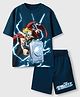 Nap Chief Cotton Blend Knit  Marvel Featuring Half Sleeves  Thor Printed Tee & Shorts Set - Blue