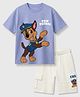 Nap Chief Cotton Blend Knit Nickelodeon Paw Patrol Featuring Half Sleeves Character Printed Tee & Cargo Shorts Set - Blue