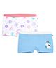 Plan B Cotton Knit Pack Of 2 Floral &  Bunny Printed Panties - Sky Blue & White