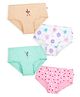 Plan B Cotton Knit Pack Of 4 Girl Flamingo & Floral Printed Panties - Multi Colour