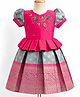 Enfance Cotton Silk Woven Half Sleeves Ethnic Pattu Pavdai Dress With Banarasi Floral Foil Print & Embellishment - Red