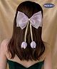 Puchku Bow Applique & Tulips  Detailed  Hair Clip - Purple