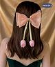 Puchku Bow Applique & Tulips Detailed Hair Clips - Orange