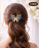 Puchku Crystals Embellished Butterfly Designed Claw Clip - Blue
