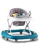 Babyhug Musical Baby Walker with Rocker Function 2-in-1 Convertible Adjustable Height| Compact Fold| Activity Toy Tray Stable Design Multi-Directional Wheels 624 Months - Blue