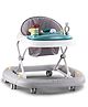 Babyhug Musical Baby Walker with Rocker Function 2-in-1 Convertible Adjustable Height Compact Fold Activity Toy Tray Stable Design Multi-Directional Wheels 624 Months - Grey
