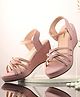 Stefens Back Strap Party Wear Wedge Sandal With Glitter - Baby Pink
