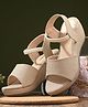Stefens Back Strap Sandal With Glitter - Golden
