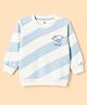 Pink Rabbit Looper Knit Full Sleeves Striped & Birds Printed T-Shirt - Light Blue