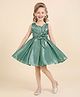 smile baby NX Sequence Knit Sleeveless Sequin Embellished Floral Applique Detailed Pleated Dress - Dark Green