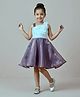 smile baby NX Tissue Woven Sleeveless Colour Blocked Floral Applique & Shimmer Detailed Dress - Lavender