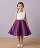 smile baby NX Tissue Woven Sleeveless Colour Blocked Floral Applique & Shimmered Dress - Purple