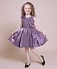 smile baby NX Satin Knit Sleeveless Lace Embellished & Floral Applique Detailed Pleated Dress - Lavender