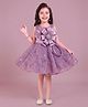 smile baby NX Tissue Knit Sleeveless Sequins Embellished & Floral Applique Detailed Dress - Mauve