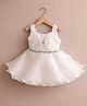 smile baby NX Tissue Woven Sleeveless Stone Embellished Butterfly Applique Detailed Dress - White