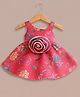 smile baby NX Scuba Woven Sleeveless Floral Embroidered &  Applique Detailed Dress - Red