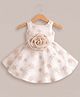 smile baby NX Scuba Woven Sleeveless Floral Embroidered & Applique Detailed Dress - Cream