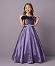 smile baby NX Satin Woven Sleeveless Stones Embellished Floral Applique Detailed Pleated Gown - Lavender