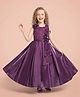 smile baby NX Satin Knit Sleeveless Floral Applique Detailed Gown - Purple
