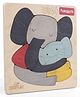 Ekoplay Funskool Wooden Hugs Elephant 1 Layer 9 Pieces Puzzle