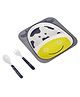 SmartCraft Bamboo Dinner Set Cow Design Grey Yellow - Pack of 3