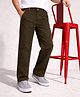 PURPLE UNITED KIDS Cotton Woven Solid Trousers - Olive Green
