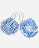 Halemons Cotton Woven Pack Of 3 Striped Solid & Floral Printed Bloomers - Blue