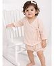Halemons Muslin Woven Full Sleeves Solid Jhabla & Bloomer Set - Peach