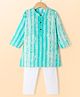 Babyhug Cambric Woven Full Sleeves Printed Kurta Pajama Set -Sea Green