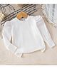 Mark & Mia Full Sleeves Colour Puffed Full Sleeves Solid Colour Top - White