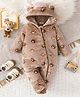 Mark & Mia Winter Romper With Bear Design & Ear Applique - Brown