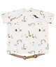 Bibado Stain & Water Proof Short Sleeve Coverall Shirt Weaning Bib Serengeti Spaghetti - White - For Infants