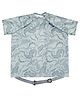 Bibado Stain & Water Proof Short Sleeve Coverall Shirt Weaning Bib Dino Roar- Grey - For Infants