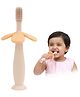 Tony Stark Silicone Baby Teether Toothbrush for Teething Gums, Soft Teething Brush with Textured Surface for Infants and Babies, Food Grade Silicone, Pink
