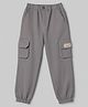Spark Cotton Woven Full Length Solid Trouser With Cargo Pockets - Light Grey