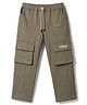 Spark 100% Cotton Woven Full Length Cut N Sew Trouser With Cargo Pockets & Patch - Olive Green
