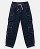 Spark 100% Cotton Woven Full Length Cut N Sew Jeans With Cargo Pockets - Navy Blue
