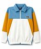 Spark Cotton Woven Full Sleeves Colour Block & Cut & Sew Designed Sweat Jacket - Blue