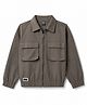 Spark Cotton Woven Full Sleeves Solid Colour Jacket with Pockets - Charcoal Grey