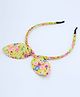 Pihoo Floral Printed Bow Embellished Hair Band - Yellow