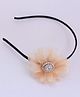 Pihoo Stone Embellished Floral Applique Detailed Hair Band - Peach
