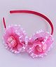 Pihoo Lace Embellished Floral Applique Detailed Hair Band - Pink