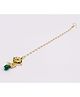 Pihoo Beads & Stone Embellished Kundan Maang Teeka - Green