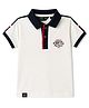 Ruff Cotton Knit T-Shirt Polo Neck Half Sleeves White 2-3 Years