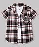Ruff Cotton Checks Shirt with Half Sleeves Brown 3-4 Years
