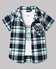 Ruff Cotton Woven Shirt with Tees Checks Half Sleeves Navy Blue 8-9 Years